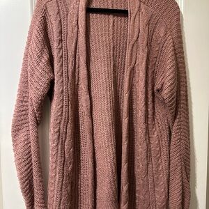 Cozy Pink Cable Knit Sweater